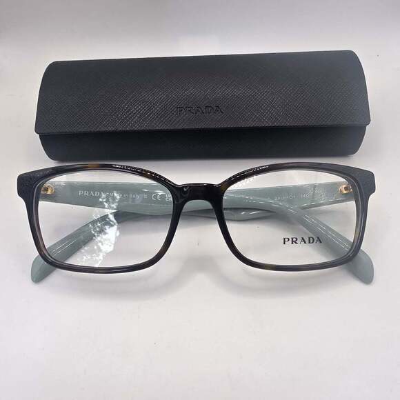 Prada Eyeglasses Frames VPR18T VIB-1O1 Blue Brown Tortoise Cat Eye 51-16-140 - Picture 1 of 6